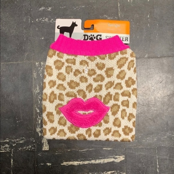 New Pink Leopard Dog Sweater - Picture 1 of 3